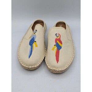 Margaritaville Parrot Canvas Slip On Shoes Mule Flats NWOB